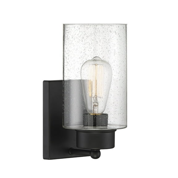 Trade Winds Edgewood Wall Sconce in Matte Black