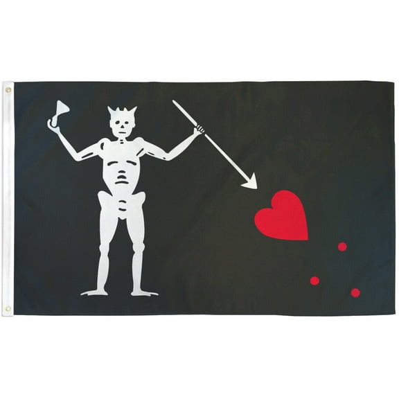 Trade Winds Edward Teach BLACKBEARD Pirate Flag 3x5 Boating Flag Skull Flag Jolly Roger 100D