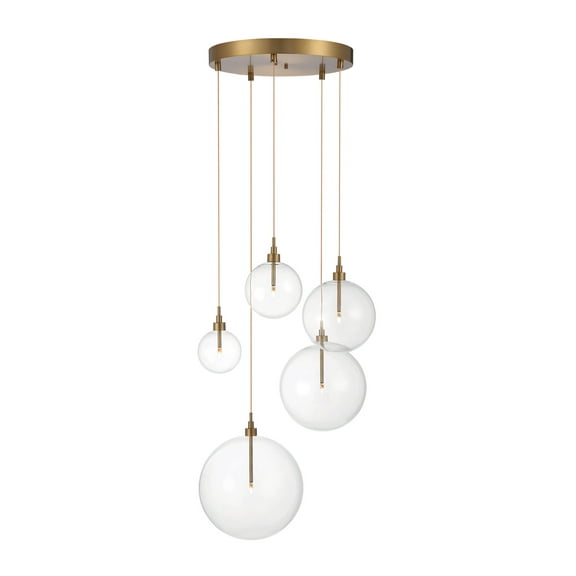 Trade Winds Ethan 5-Light Pendant in Natural Brass