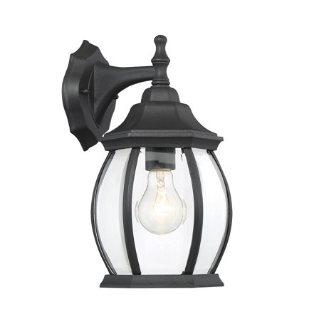 Trade Winds Everett 1-Light Outdoor Wall Lantern in Black