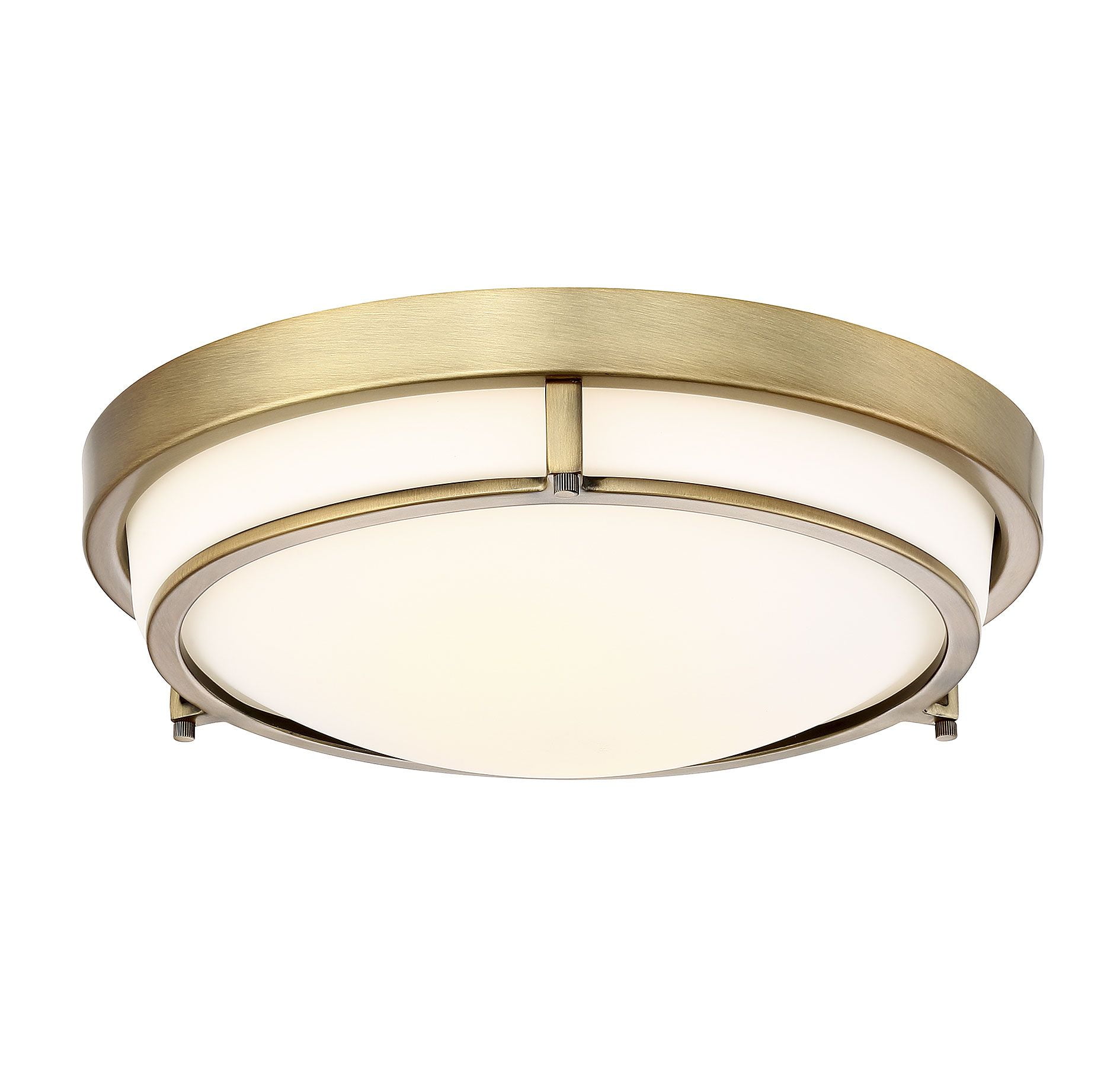 Trade Winds Felton 2-Light Flush Mount Ceiling Light in Natural Brass