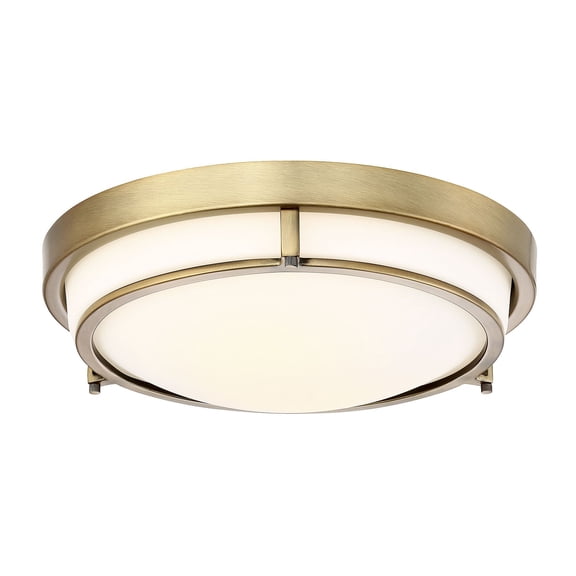 Trade Winds Felton 2-Light Flush Mount Ceiling Light in Natural Brass