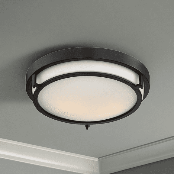 Trade Winds Felton Round Flush Mount Ceiling Light in Oil Rubbed Bronze