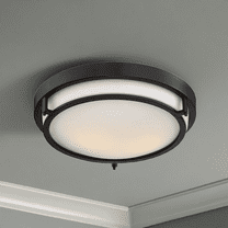 Trade Winds Felton Round Flush Mount Ceiling Light in Oil Rubbed Bronze