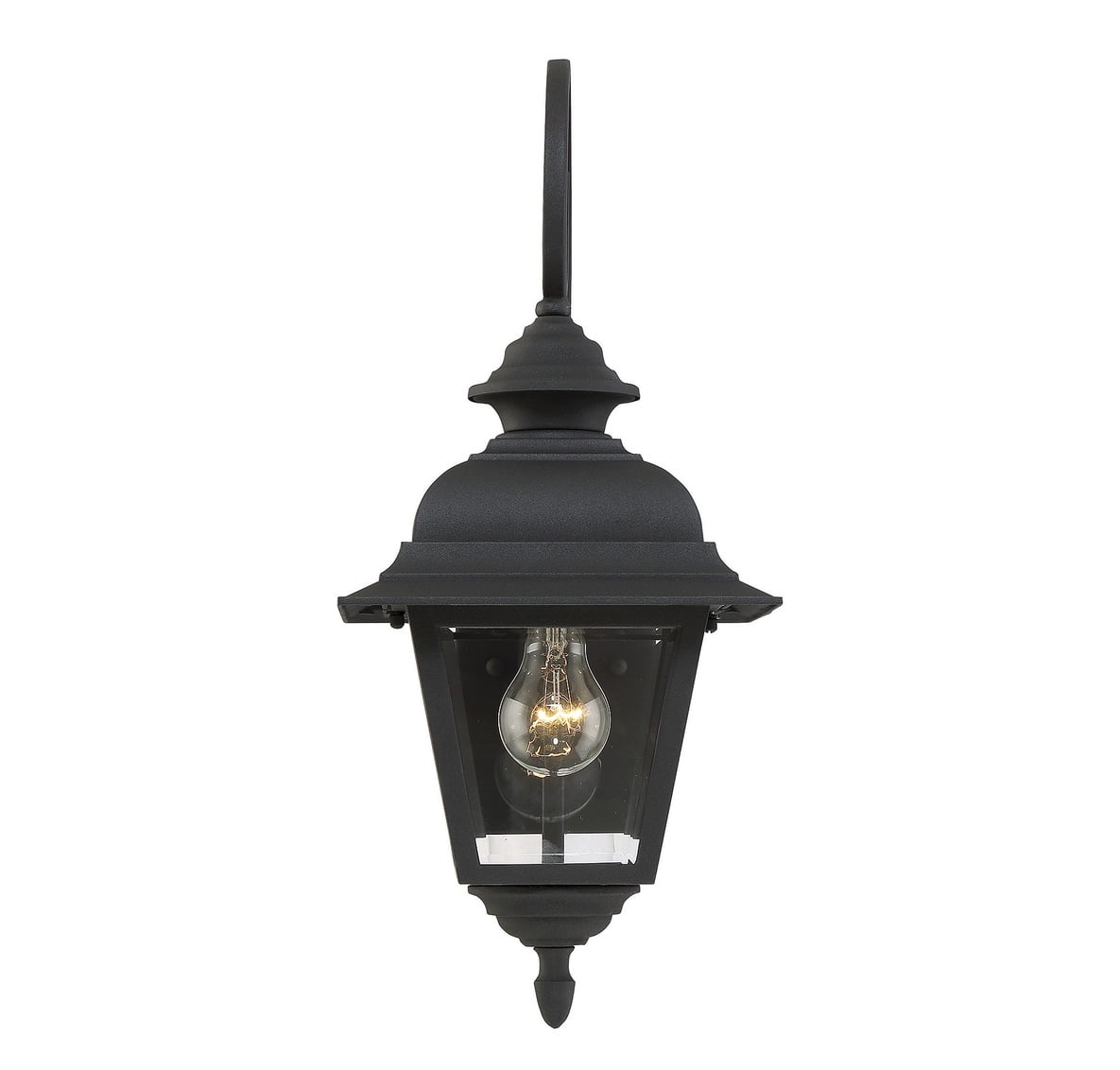 Textured Black Mission Style Outdoor Wall Lantern