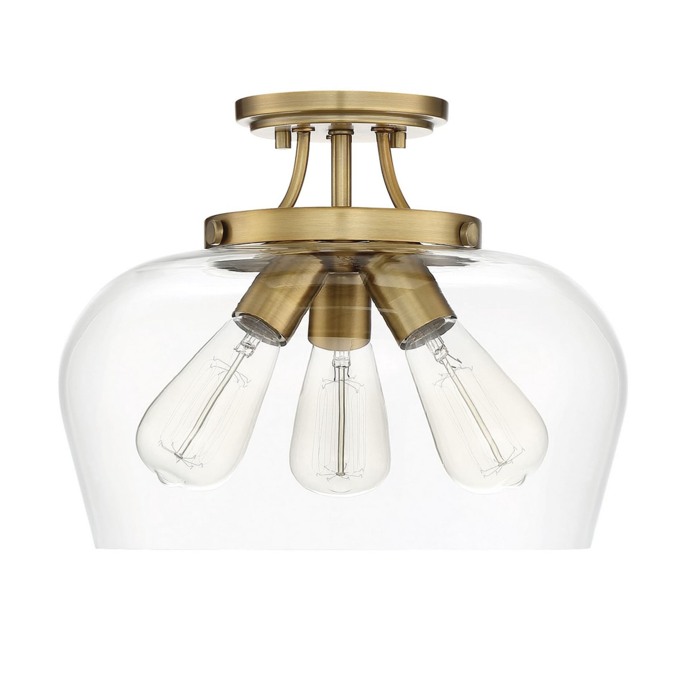 Trade Winds Flynn 3-Light Ceiling Light in Natural Brass