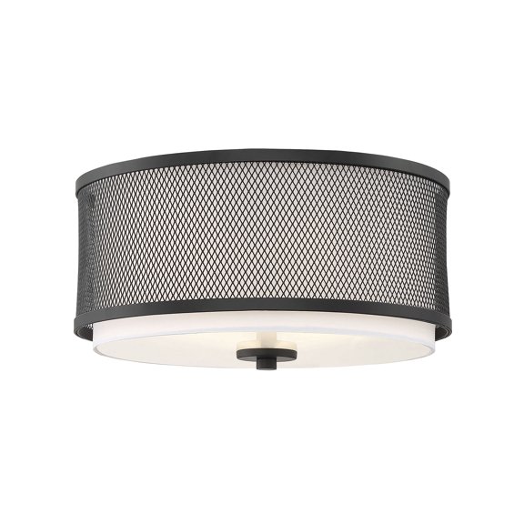 Trade Winds Fremont 3-Light Flush Mount Ceiling Light in Matte Black