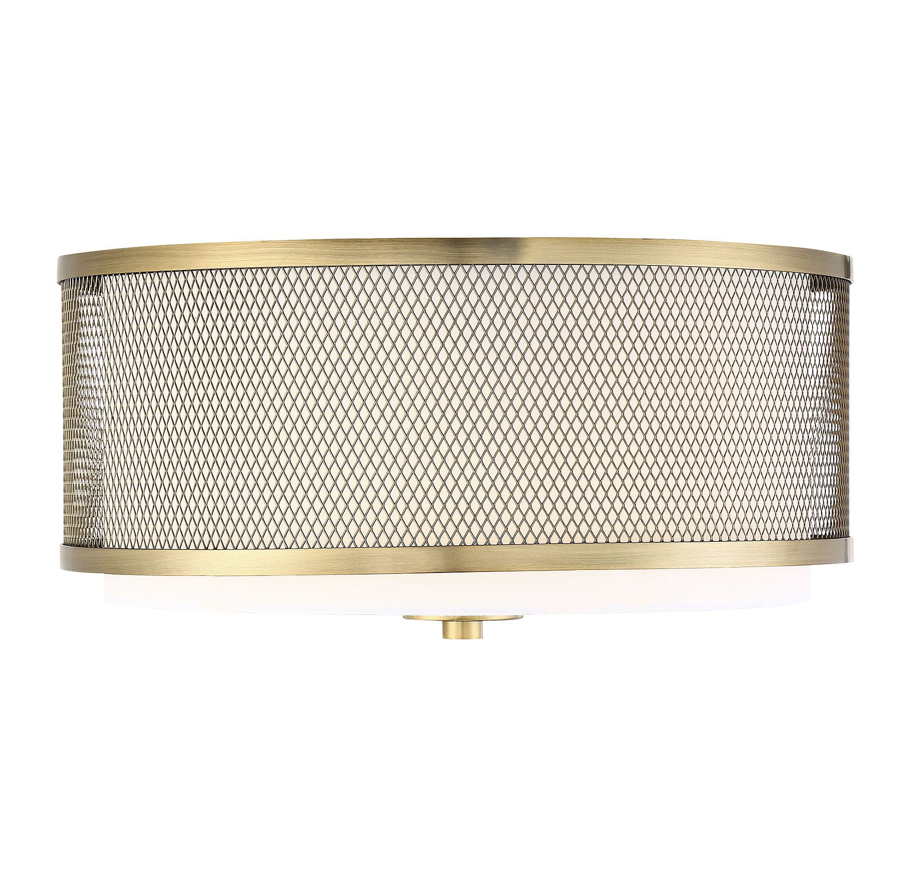 Trade Winds Fremont 3-Light Flush Mount Ceiling Light in Natural Brass