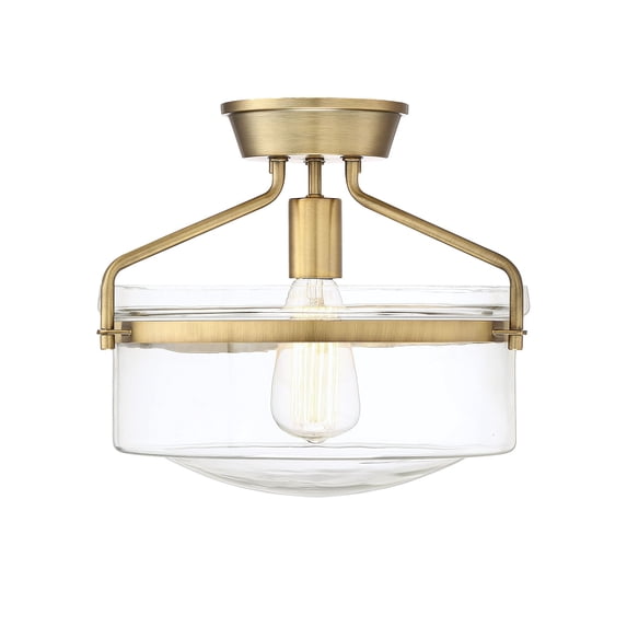 Trade Winds Gardner Semi-Flush Mount Ceiling Light in Warm Brass