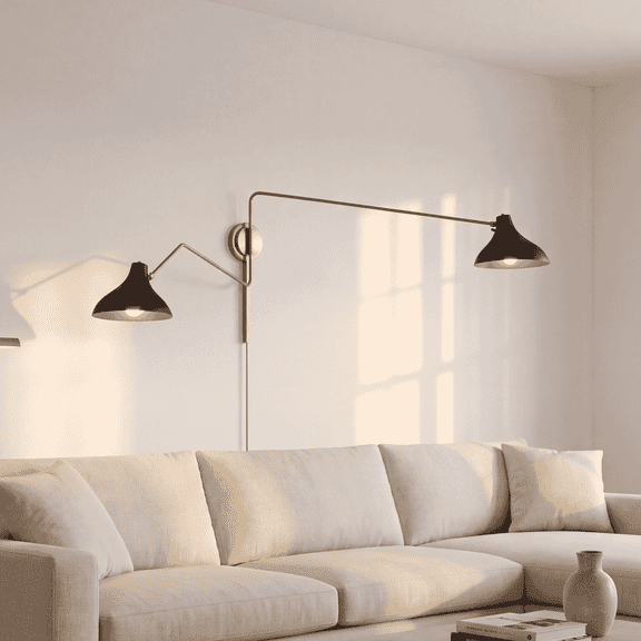 Trade Winds Genevieve 2-Light Wall Sconce in Matte Black with Natural Brass