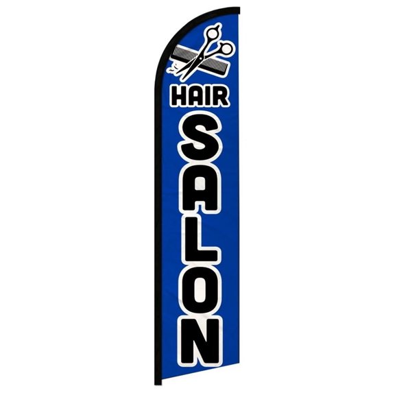 Trade Winds Hair Salon Blue Advertising 2.5'x11.5' Super-Knit Poly Windless Banner Flag