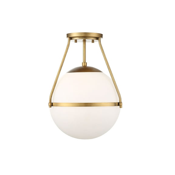 Trade Winds Hammond Semi-Flush Mount Ceiling Light in Natural Brass