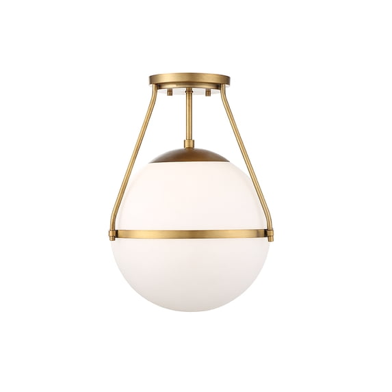 Trade Winds Hammond Semi-Flush Mount Ceiling Light in Natural Brass