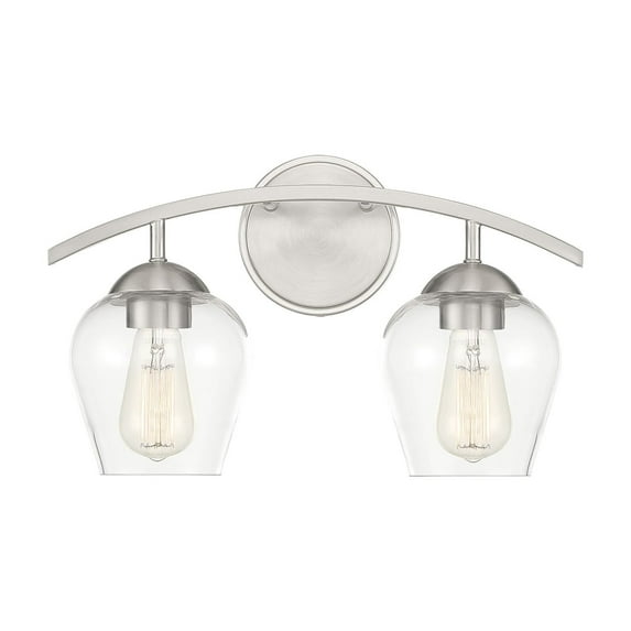 Trade Winds Hannah 2-Light Bathroom Vanity Light in Brushed Nickel
