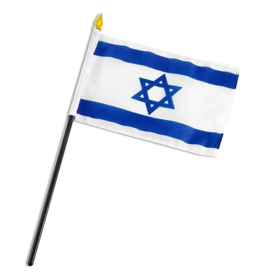 Trade Winds Israel Flag 4x6in Stick Flag Small Handheld Israeli Flag 4" x 6" 100D