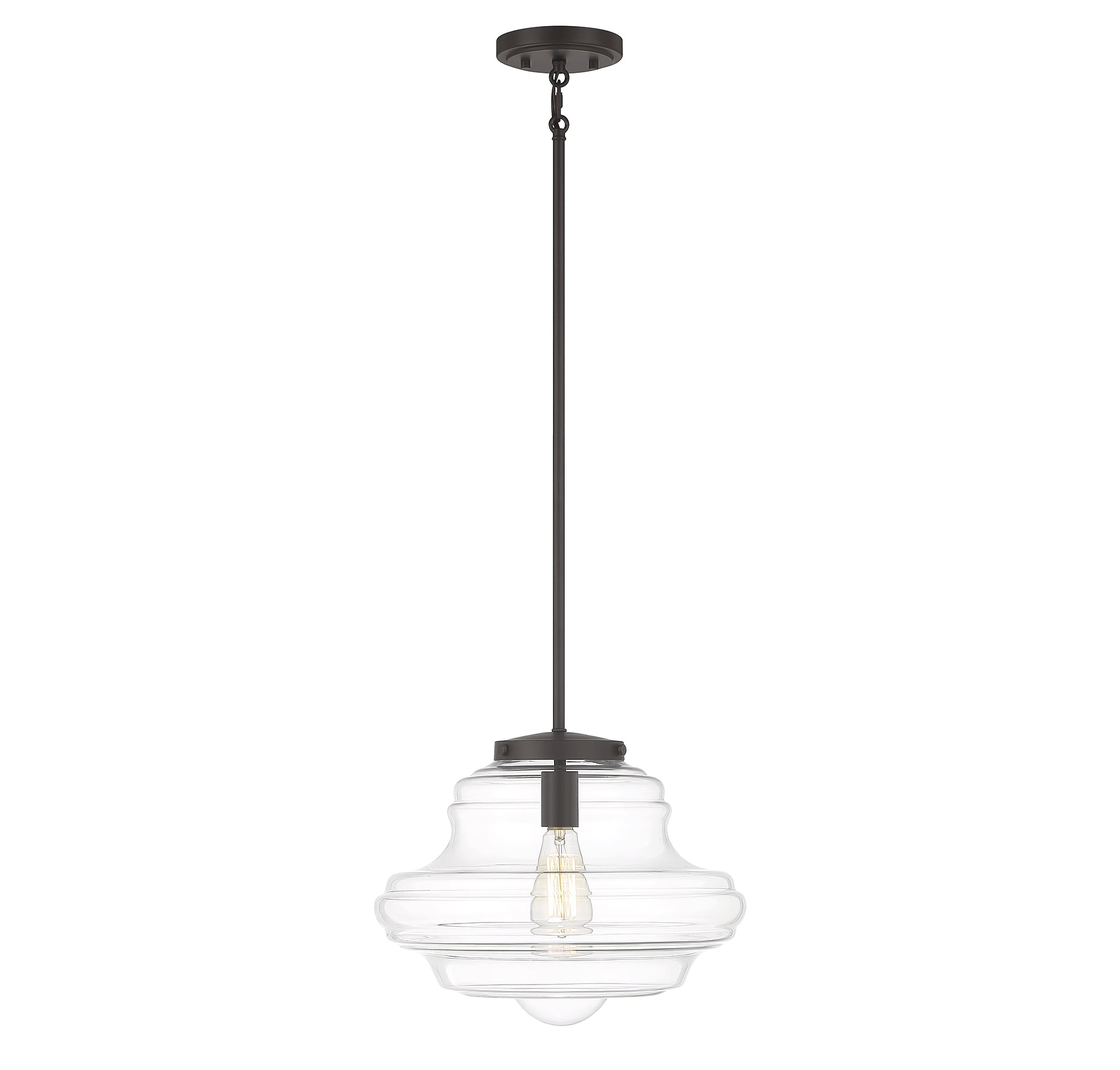 Oil Rubbed Bronze and Clear Glass Globe Pendant Light
