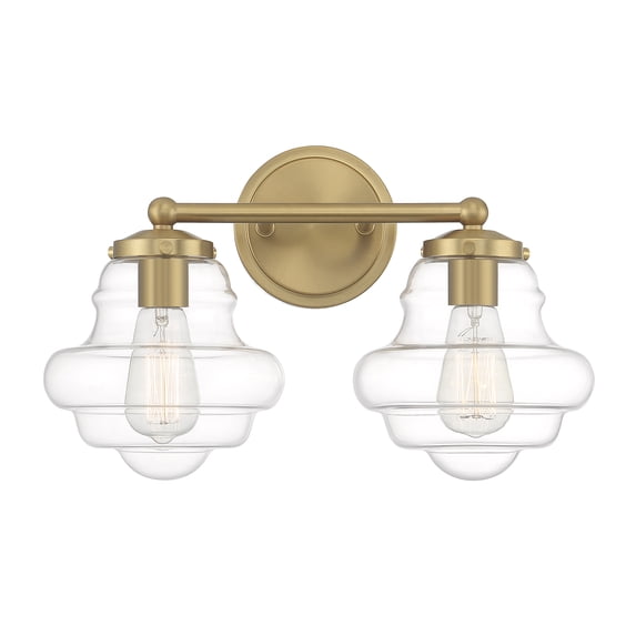 Trade Winds Jordan 2-Light Bathroom Vanity Light in Natural Brass