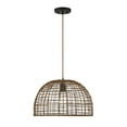 thumbnail image 1 of Trade Winds Lighting 1-Light Pendant Light In Dark Rattan With A Dark Brown Socket, 1 of 6