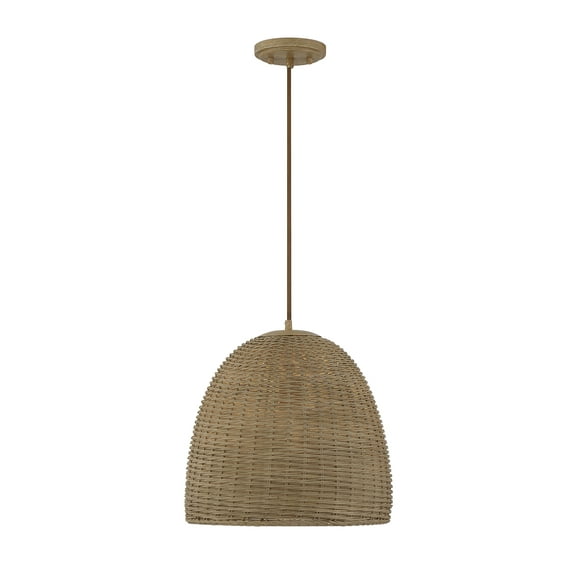 Open Box Trade Winds Lighting 1-Light Pendant Light In Natural Wicker