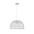 thumbnail image 1 of Trade Winds Lighting 1-Light Pendant Light In White Rattan With A White Socket, 1 of 6