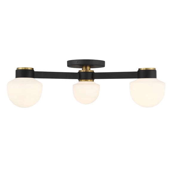 Ceiling Light in Matte Black with Natural Brass