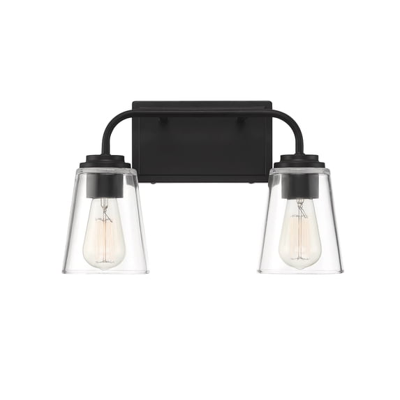 Trade Winds Lighting 2-Light Bathroom Vanity Light In Matte Black