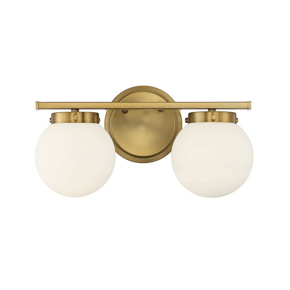 Trade Winds Lighting 2-Light Bathroom Vanity Light In Natural Brass