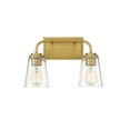 thumbnail image 1 of Trade Winds Lighting 2-Light Bathroom Vanity Light In Natural Brass, 1 of 6