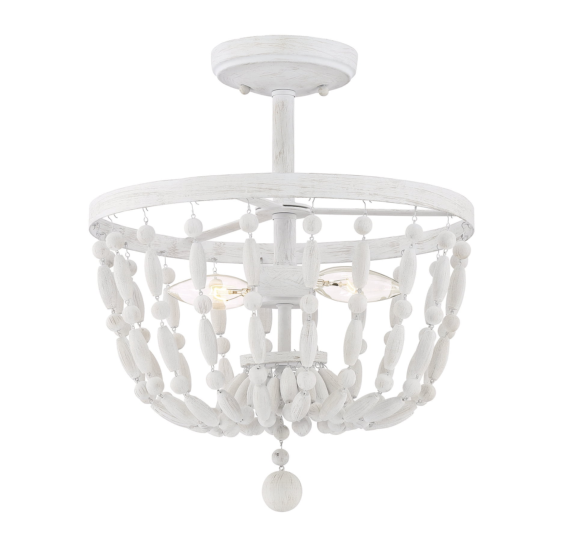 Trade Winds Lighting 2-Light Ceiling Light In Distressed Wood