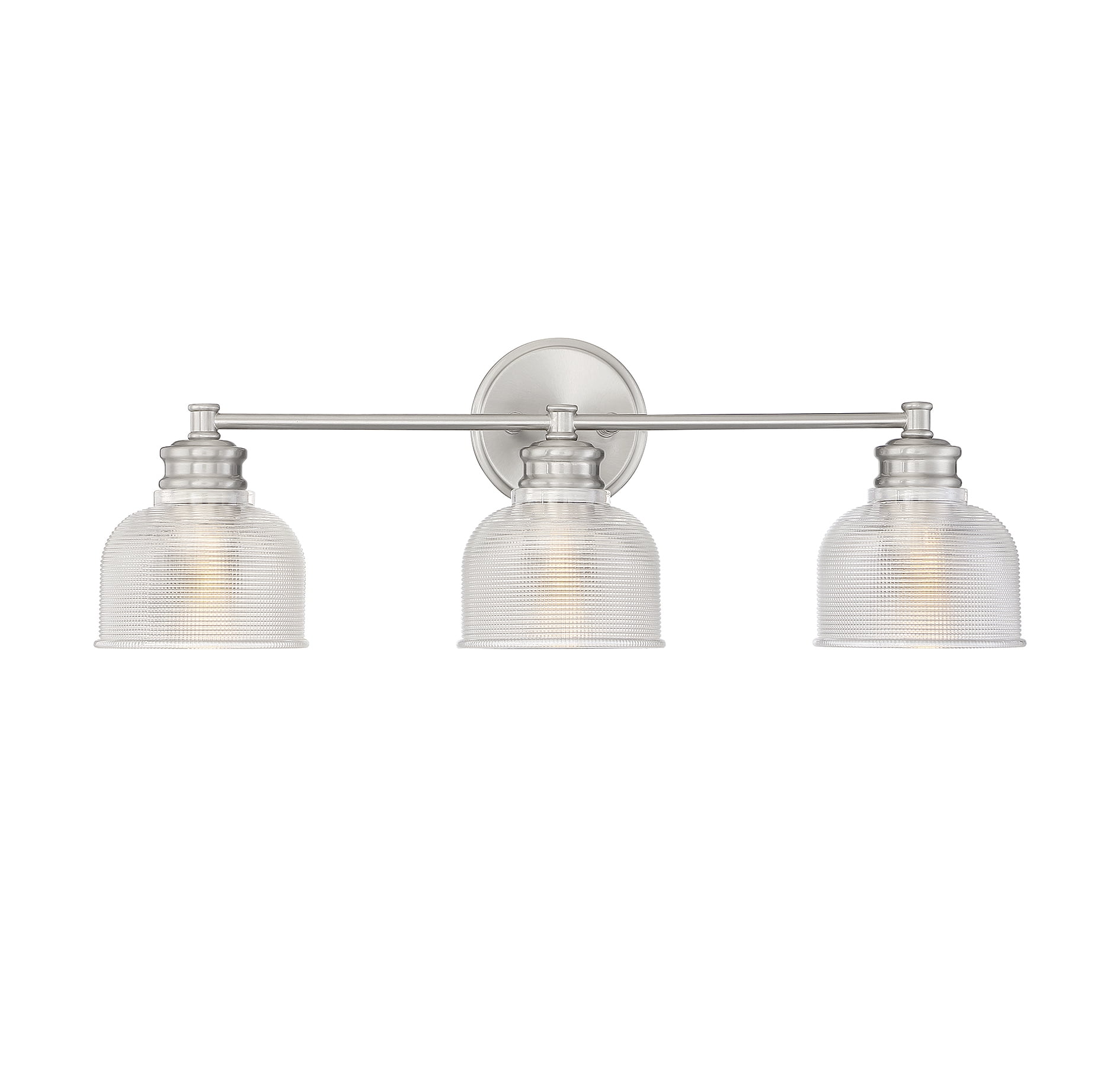 Brushed Nickel 3-Light Vanity Light with Clear Glass Shades