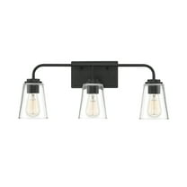 Trade Winds Lighting 3-Light Bathroom Vanity Light In Matte Black