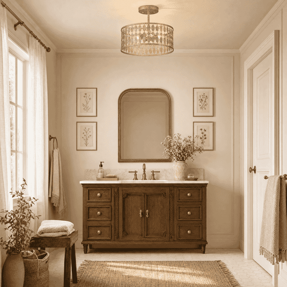 Trade Winds Lighting 3-Light Ceiling Light In Antique Gold