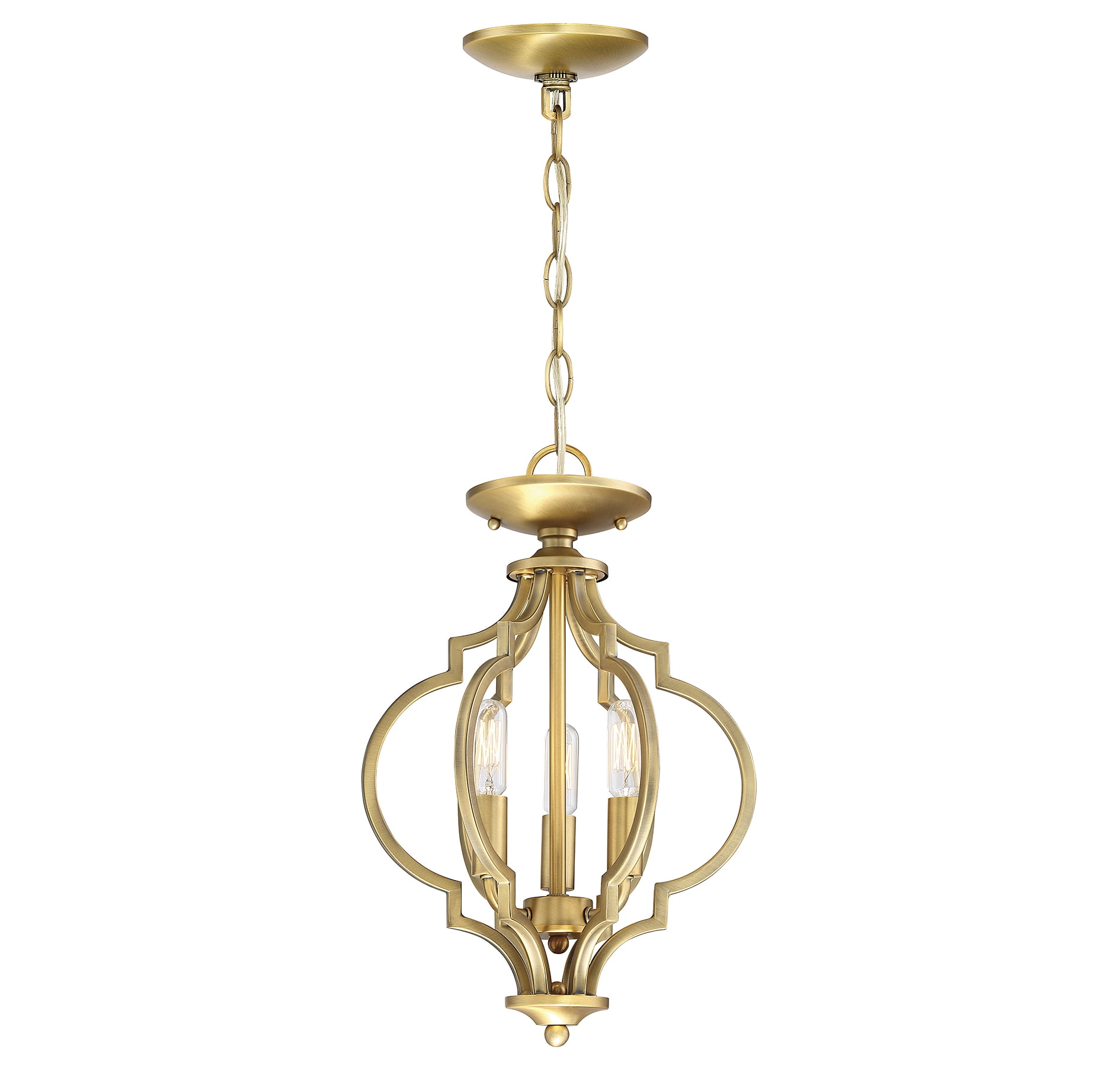 Trade Winds Lighting 3-Light Ceiling Light In Natural Brass