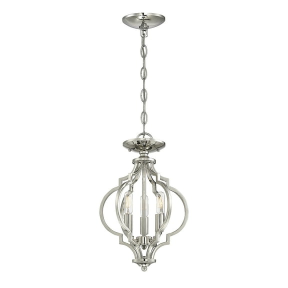 Trade Winds Lighting 3-Light Ceiling Light In Polished Nickel