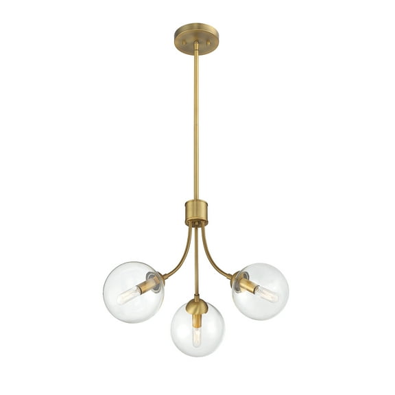Trade Winds Lighting 3-Light Chandelier In Natural Brass