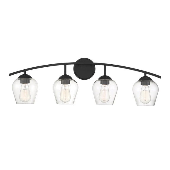 Trade Winds Lighting 4-Light Bathroom Vanity Light In Matte Black