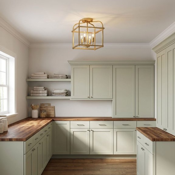 Trade Winds Lighting 4-Light Ceiling Light In Natural Brass