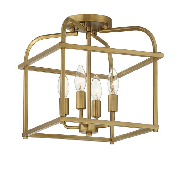 Trade Winds Lighting 4-Light Ceiling Light In Natural Brass