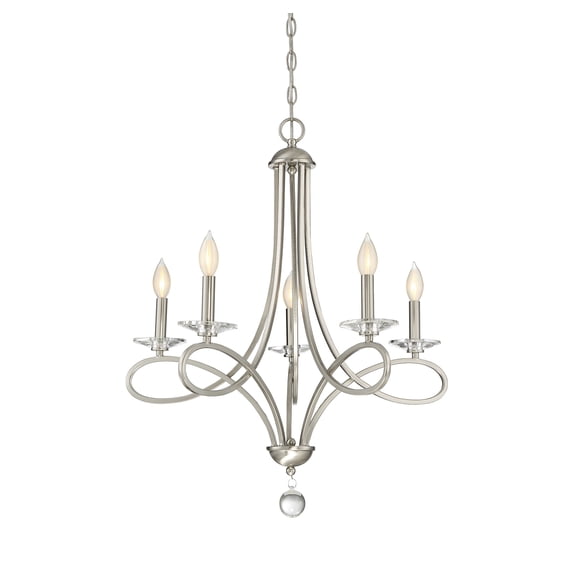 Trade Winds Lighting 5-Light Chandelier In Brushed Nickel
