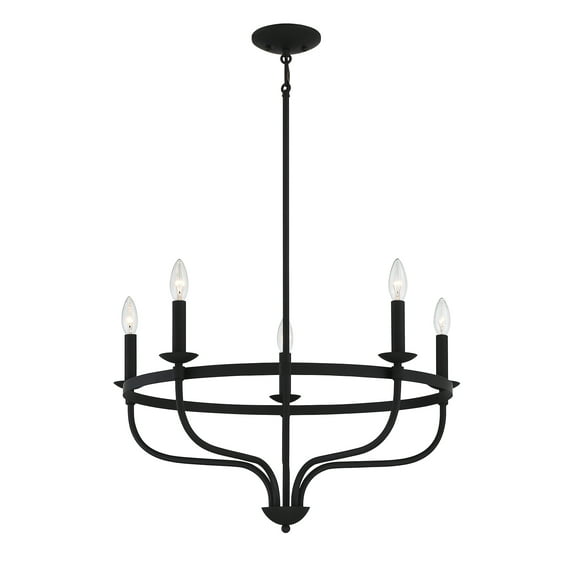 Trade Winds Lighting 5-Light Chandelier In Matte Black