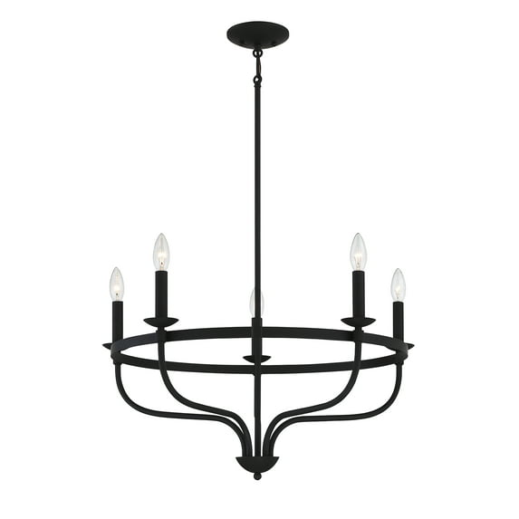 Trade Winds Lighting 5-Light Chandelier In Matte Black