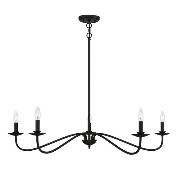 Trade Winds Lighting 5-Light Chandelier In Matte Black