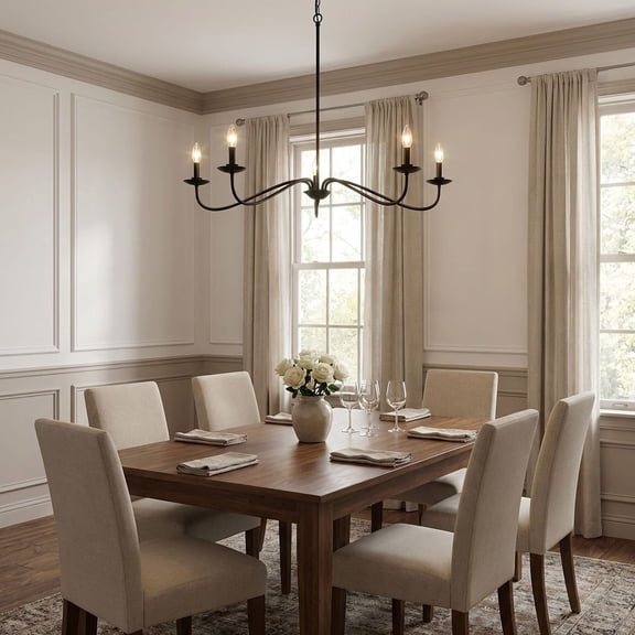 Trade Winds Lighting 5-Light Chandelier In Matte Black