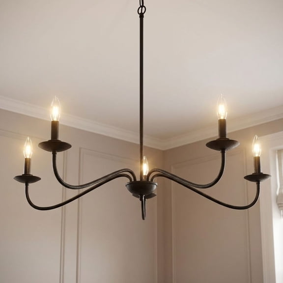 Trade Winds Lighting 5-Light Chandelier In Matte Black