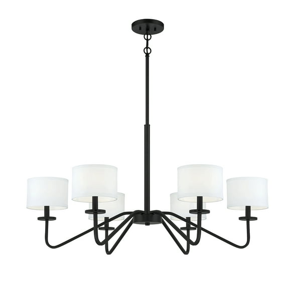 Trade Winds Lighting 6-Light Chandelier In Matte Black