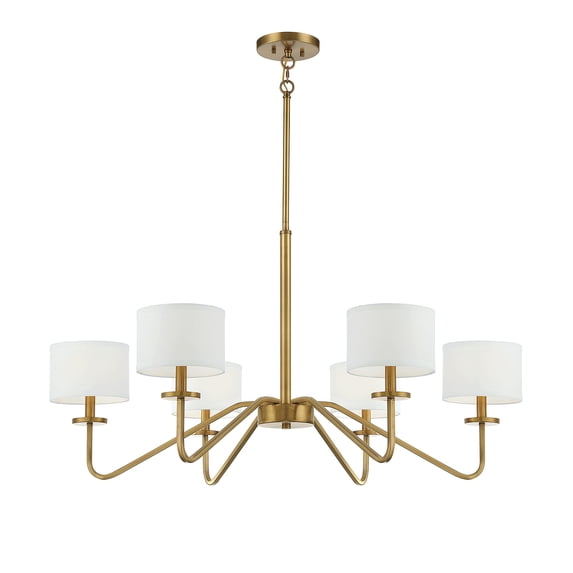 Trade Winds Lighting 6-Light Chandelier In Natural Brass