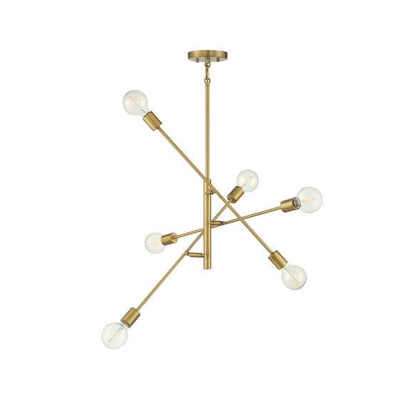 Trade Winds Lighting 6-Light Chandelier In Natural Brass