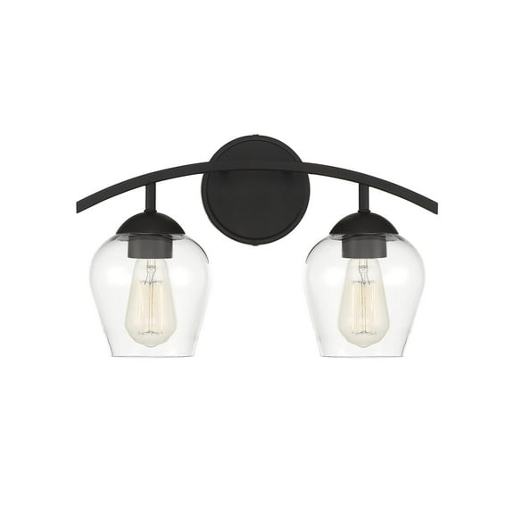 Trade Winds Hannah 2-Light Bathroom Vanity Light in Matte Black