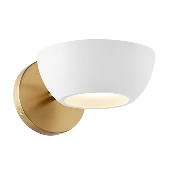 Wall Sconce in White and Natural Brass