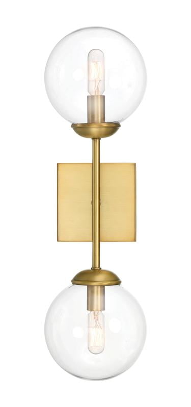 Transitional Globe-Shaded Brass Wall Sconce, Dimmable